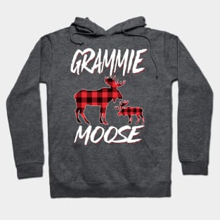 Red Plaid Grammie Moose Matching Family Pajama Christmas Gift Hoodie